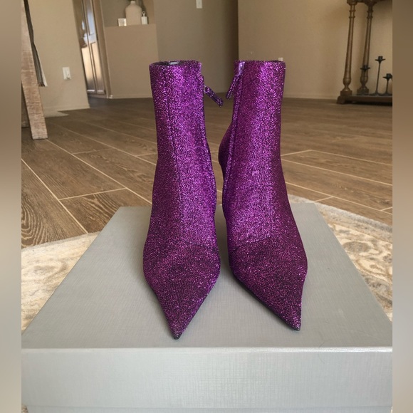 Authentic Balenciaga Perfect Holiday Purple Sparkly Boots - Picture 3 of 12